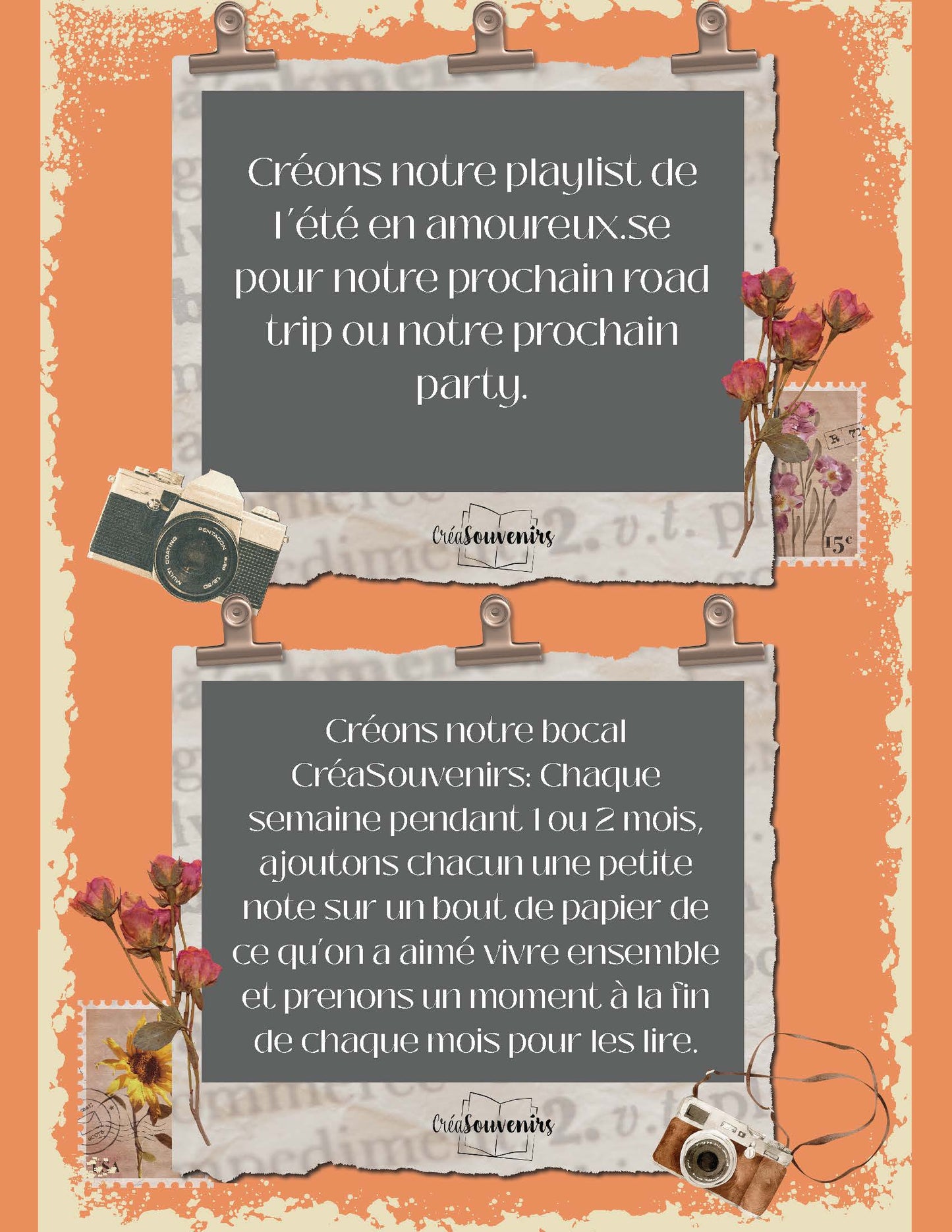 Calendrier pour couple de l'Été