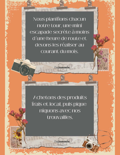 Calendrier pour couple de l'Été